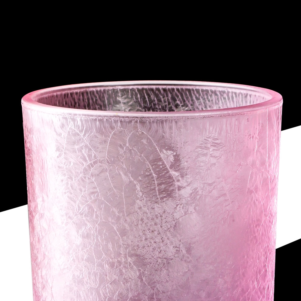 Crack Lack Pink Glas Kerzenhalter 11 Unzen in loser Schüttung