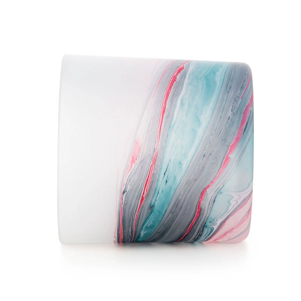 colored glass candle holder