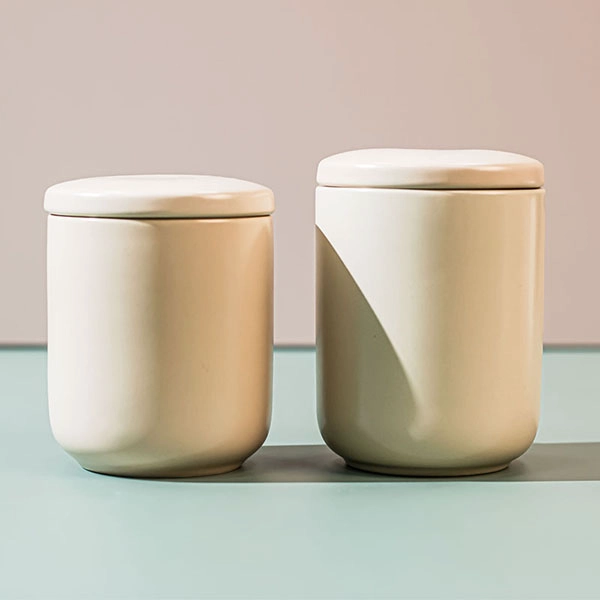 ceramic candle jar milk white