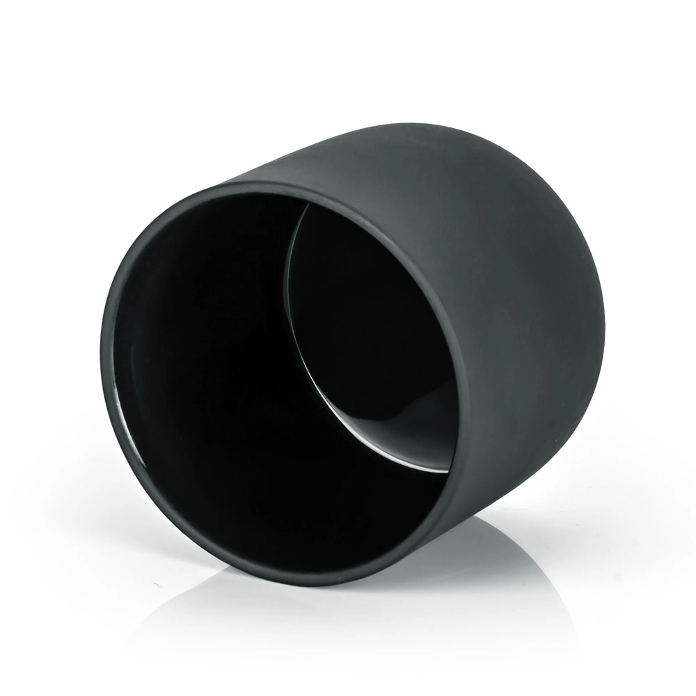 Classic Matte Black Ceramic Clay Candle Vessel With Lid