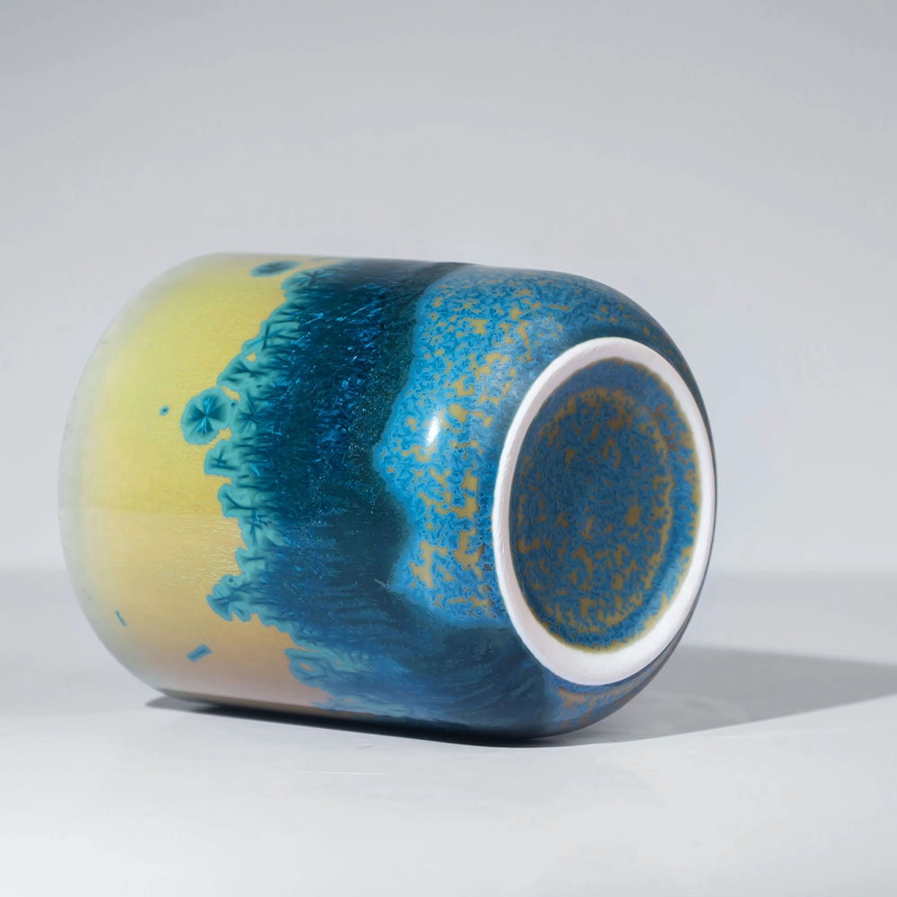 10 uncji reaktywna szkliwiona świeca ceramiczna naczynie w stylu rustykalnym