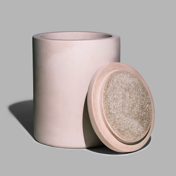 concrete candle jar