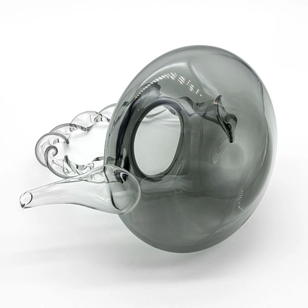 Tetera de borosilicato gris de regalo de lujo con mango espiral e infusor de vidrio extraíble