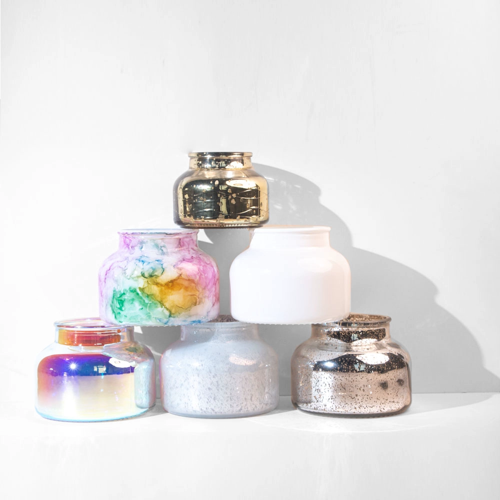 Producing Translucent White Speckled Mercury Candle Jar 19oz