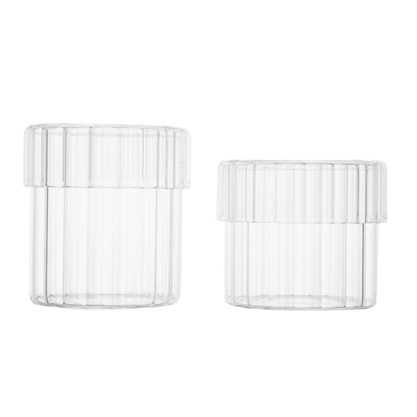 Verre vertical borosilicate avec couvercle 14oz