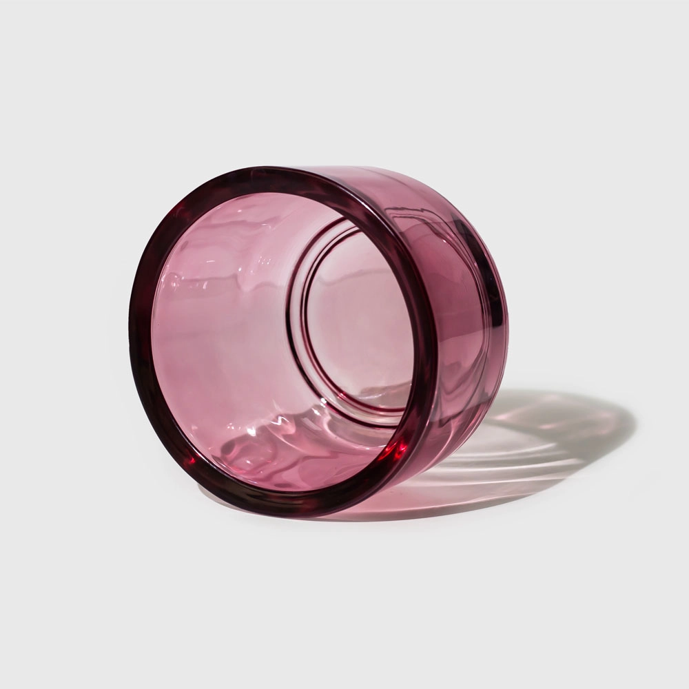Dicker Kerzenhalter aus Glas, durchzogen