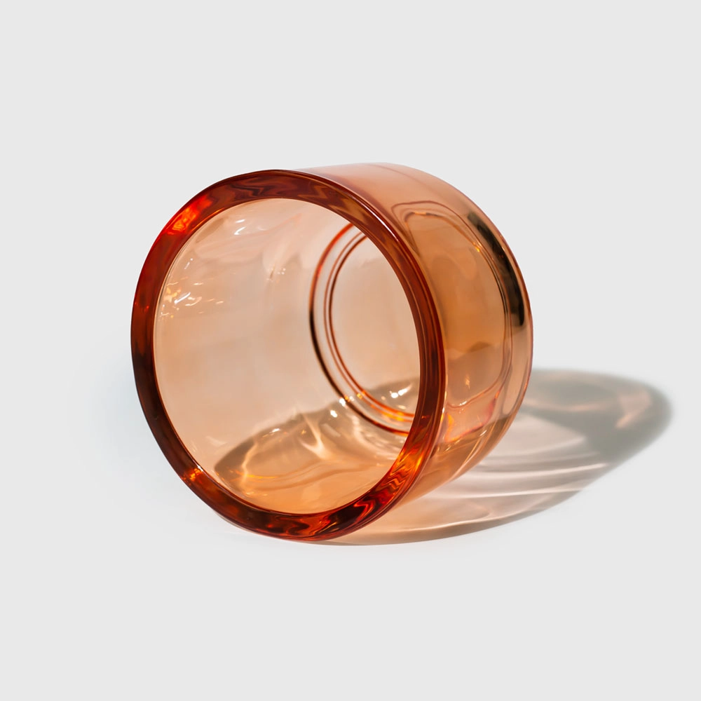 Thick Candle Glass Jar Transparent Light Brown - COPY - l46mci