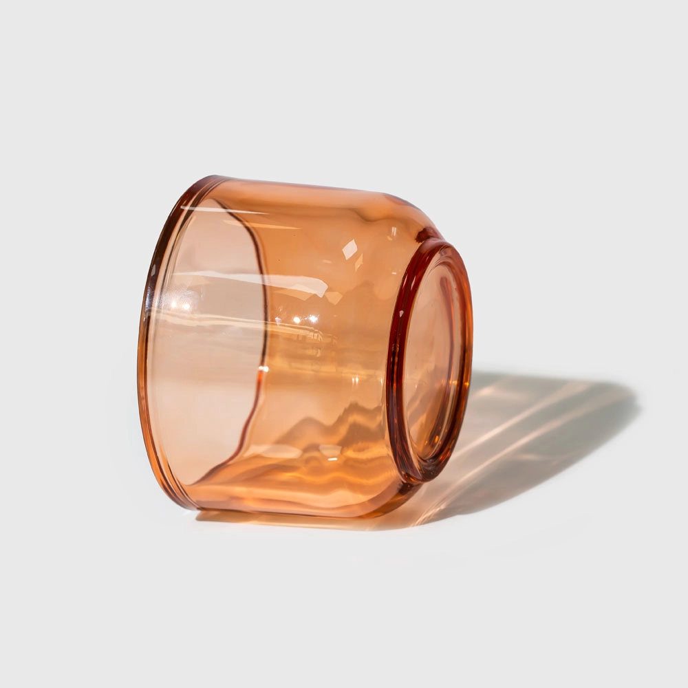 Thick Candle Glass Jar Transparent Light Brown - COPY - l46mci