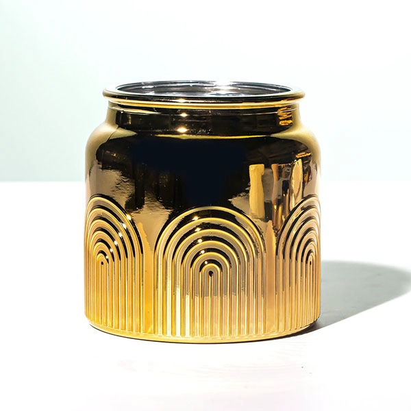 Vendita all'ingrosso di vasetti per candele in oro metallizzato