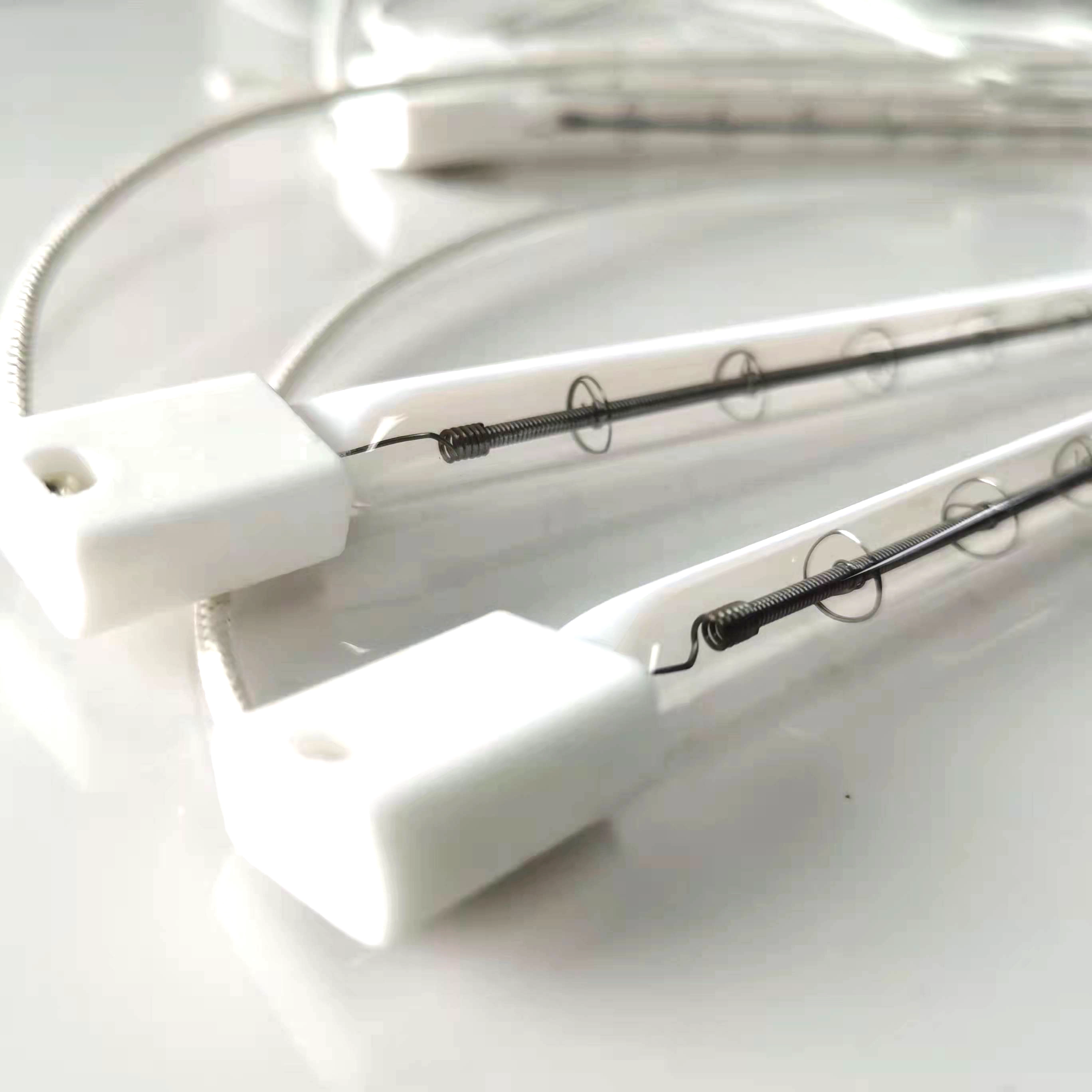 India Market Size 1500w 626mm 240v Half White SK-15 Connecter Quartz Infrared Heating Element 1500w