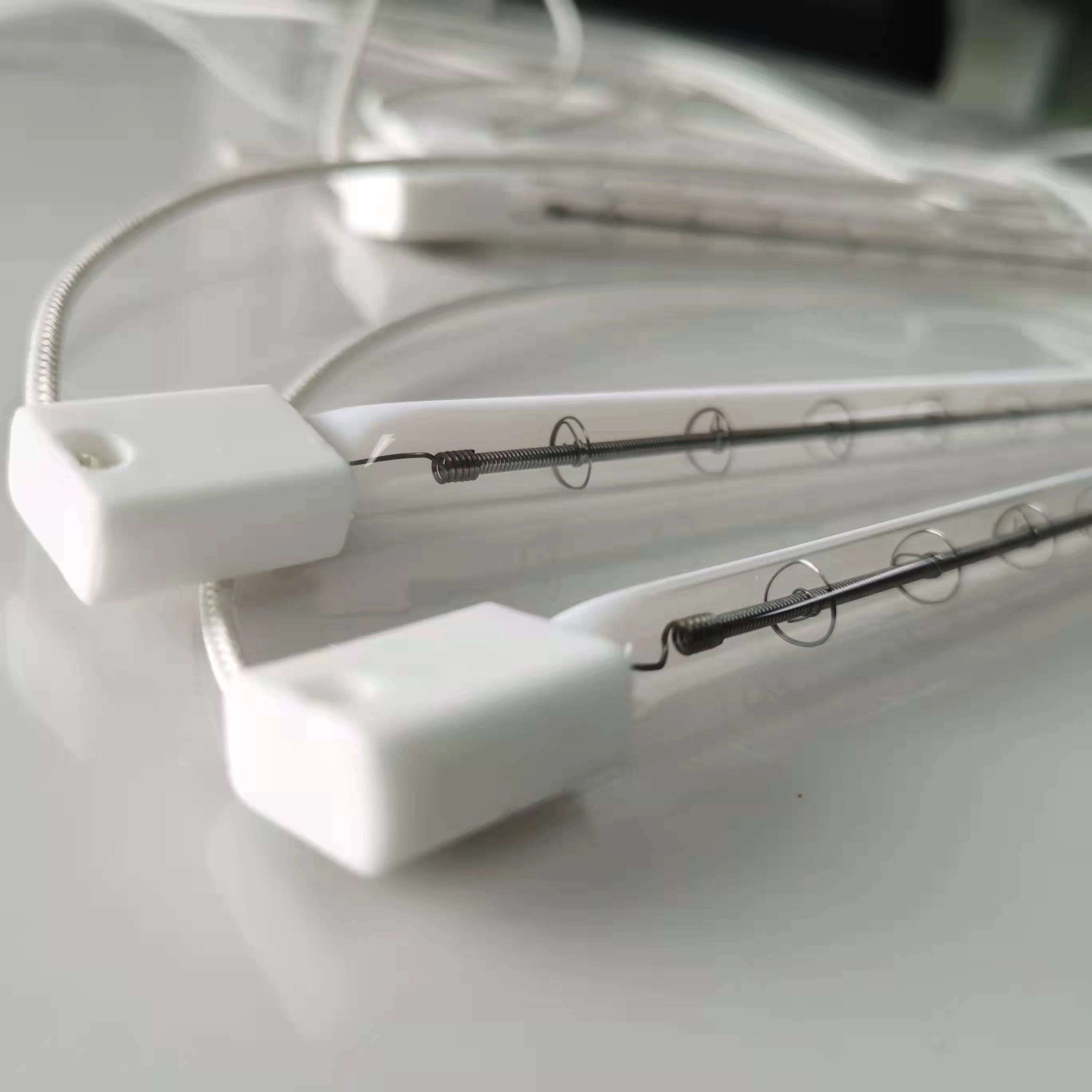 India Market Size 1500w 626mm 240v Half White SK-15 Connecter Quartz Infrared Heating Element 1500w