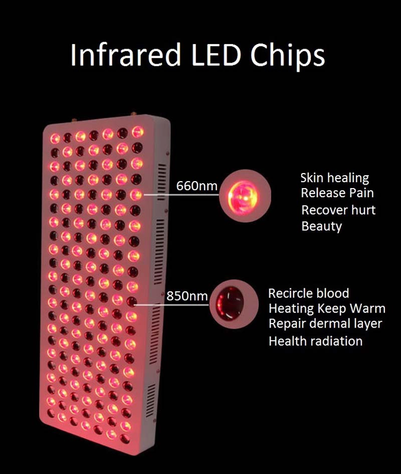 400w 800w 1000w Portable IR 660nm 850nm Dual Sad Red Near Infrared Light Therapy Lamp Light Led