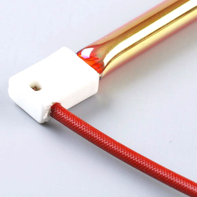 Lámpara de calor infrarroja para baño, tubo de lámpara halógena con calentador de vidrio de cuarzo recubierto de oro de 1000w