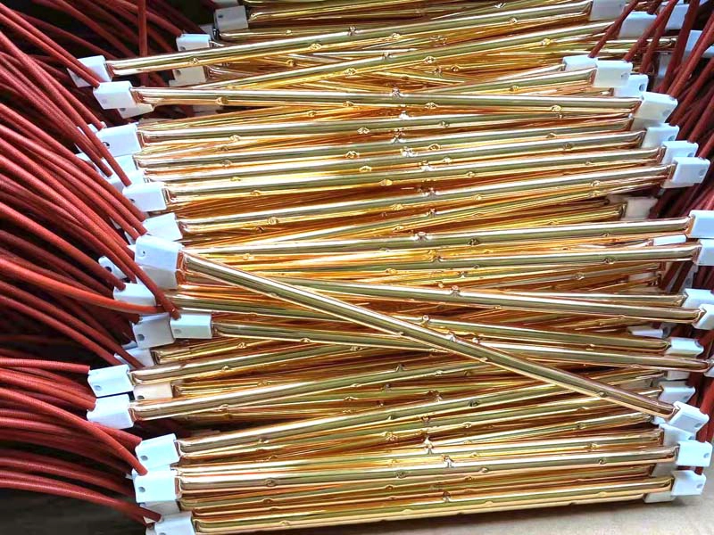 Lámpara de calor infrarroja para baño, tubo de lámpara halógena con calentador de vidrio de cuarzo recubierto de oro de 1000w