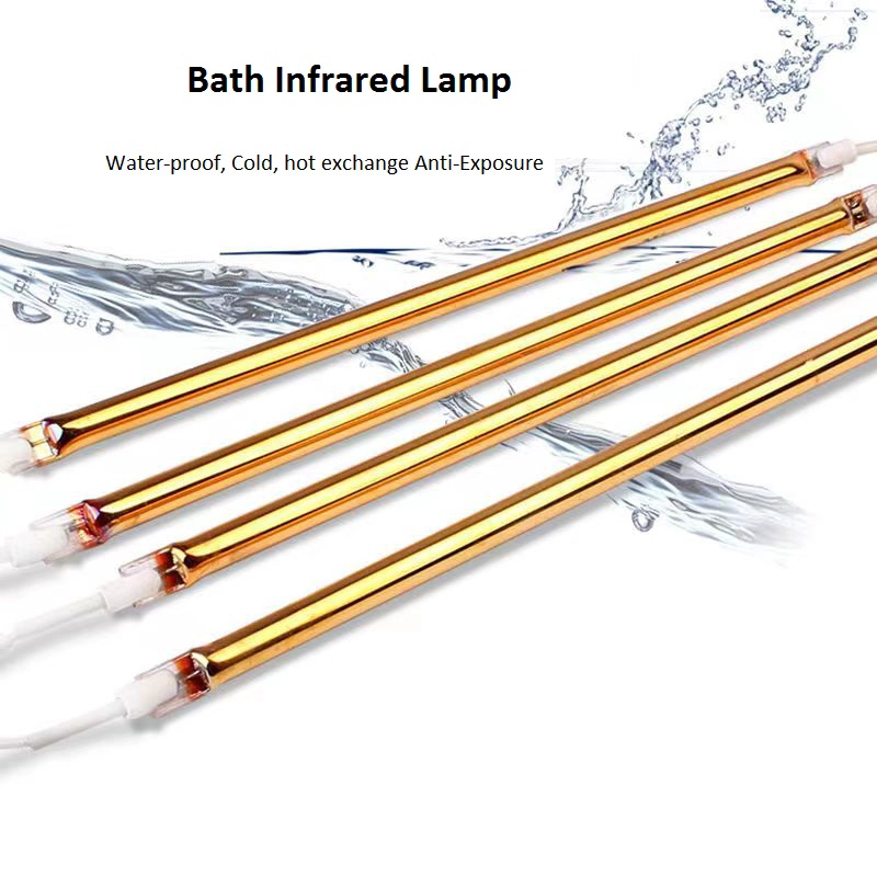 Full Gold 220V Bathroom Heater Lamp Quartz Electric Heating Tube for Microwave Oven Sauna Heating Tubes Far Infrared