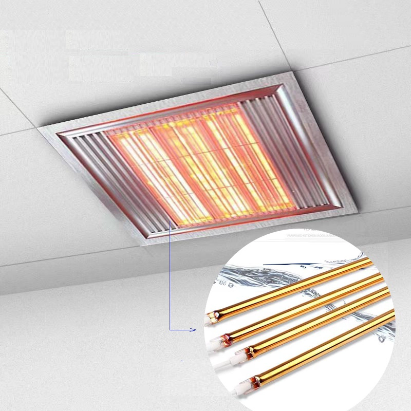 Full Gold 220V Bathroom Heater Lamp Quartz Electric Heating Tube for Microwave Oven Sauna Heating Tubes Far Infrared