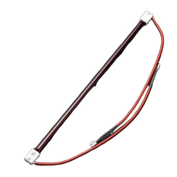 Tubo riscaldante al quarzo a onda infrarossa lontana a onde corte Lampada termica in ceramica IR Lampade riscaldanti a infrarossi per polimerizzazione della vernice Lampadine alogene