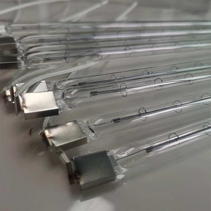 240V 2000W 半镀白色红外线卤素石英玻璃加热管烤面包机远红外加热管烘焙烤箱