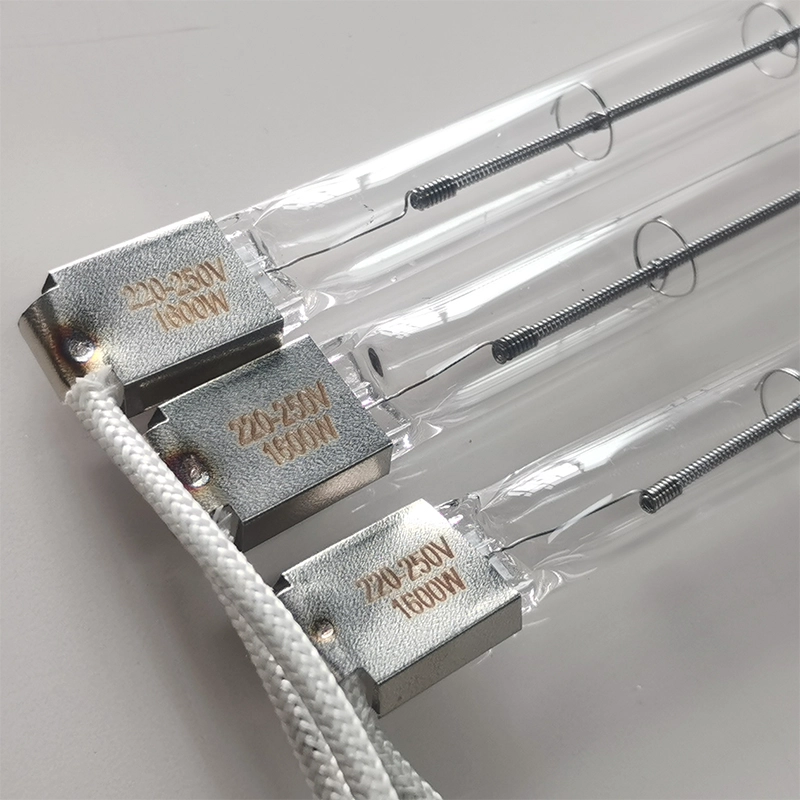 240V 2000W 半镀白色红外线卤素石英玻璃加热管烤面包机远红外加热管烘焙烤箱