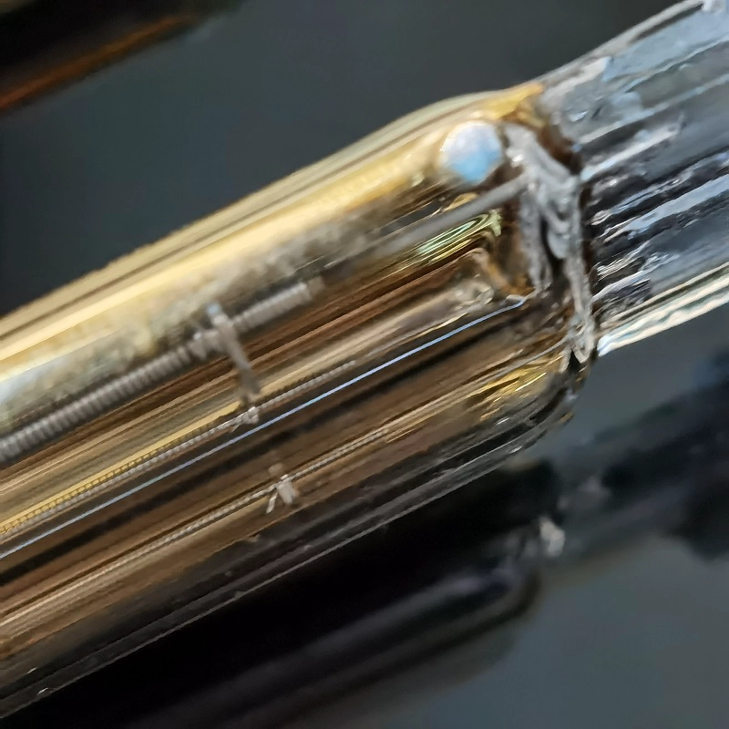 Lampada riscaldante a infrarossi alogena al quarzo da 3000 W 1100 mm Riscaldatore IR a onde corte Tubo doppio al quarzo trasparente