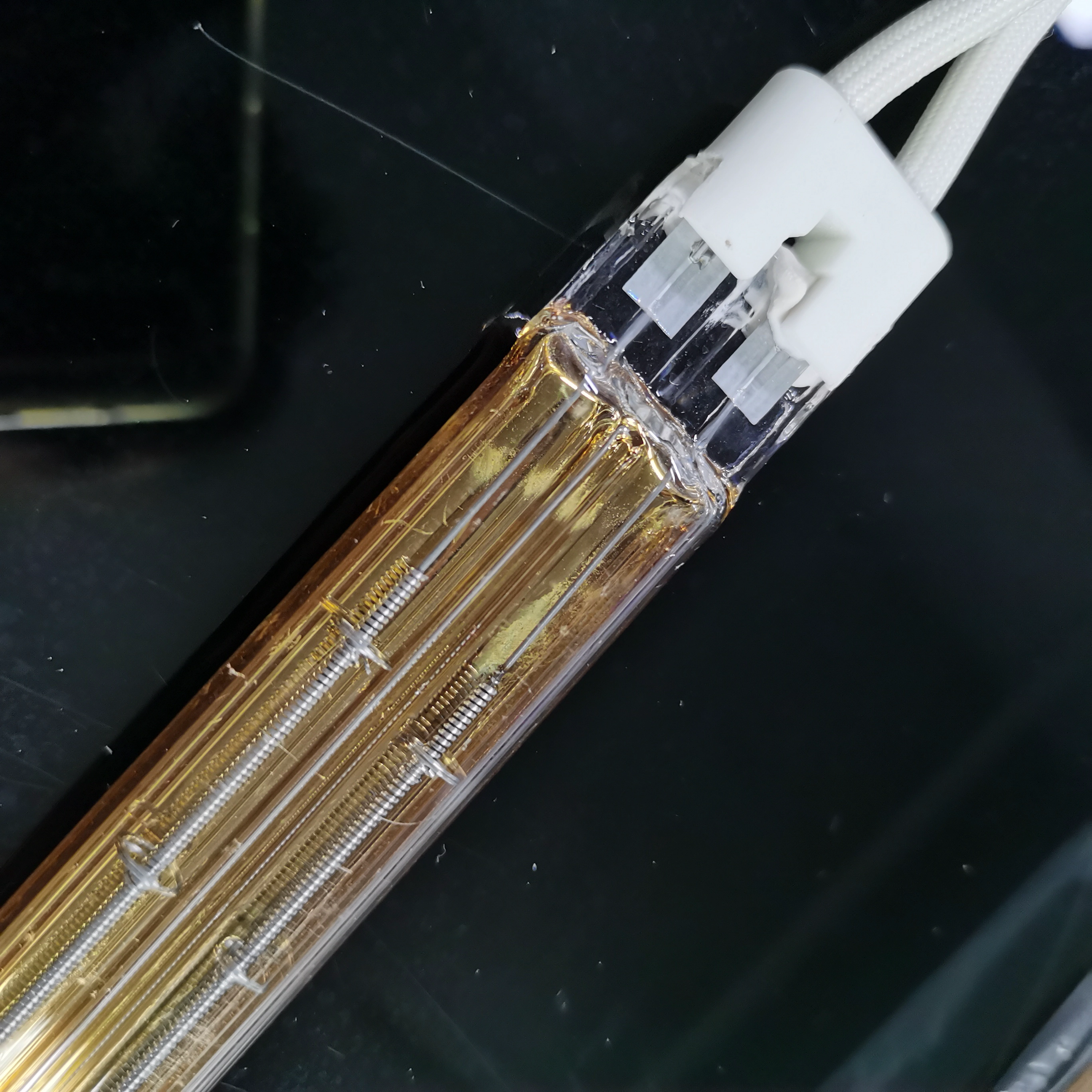 Lampada riscaldante a infrarossi alogena al quarzo da 3000 W 1100 mm Riscaldatore IR a onde corte Tubo doppio al quarzo trasparente