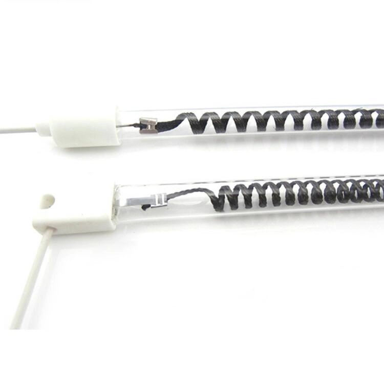 700W 450mm 220V Tubo de vidrio de cuarzo transparente de alta temperatura Tubo de calentamiento de fibra de carbono Calentador infrarrojo de cuarzo