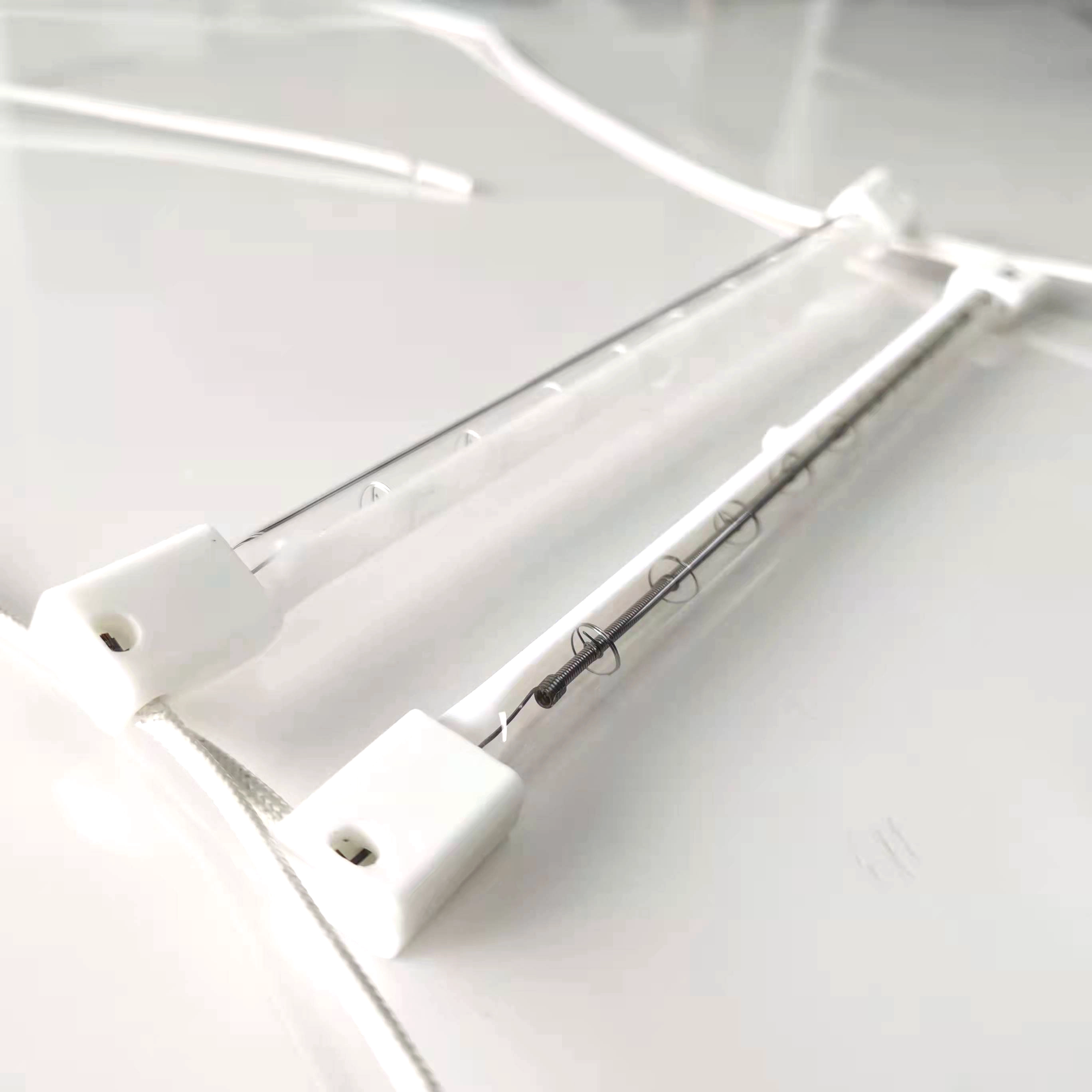 Quadratischer Keramikkopf, Nahinfrarot-Heizlampe, Kurzwellen-Wolframfilament, Einzelrohr, transparente Lampenheizung, 220 V, 3000 W