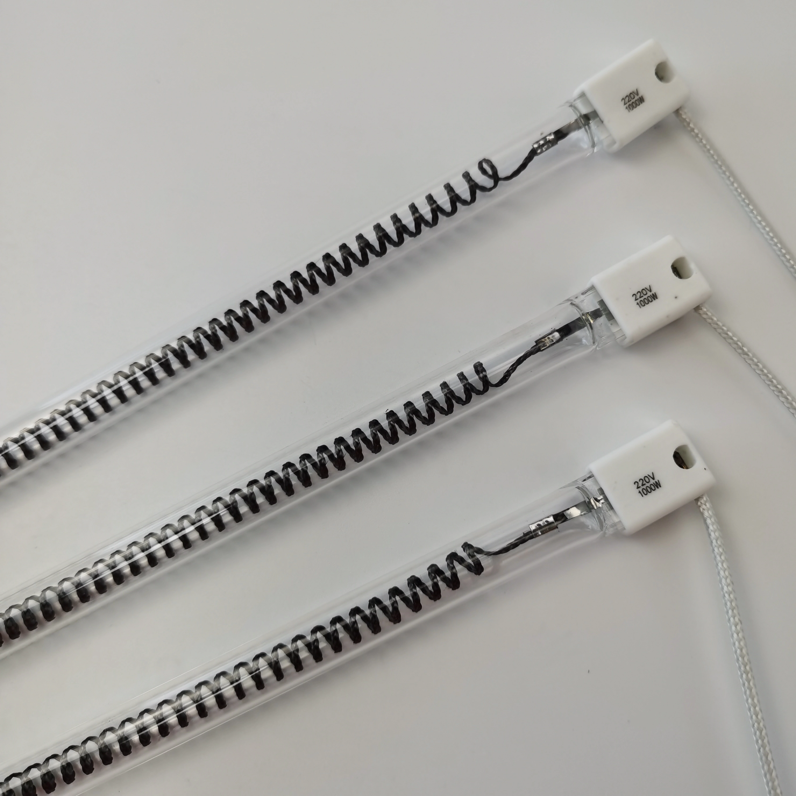 1000W 600mm 220V Transparent Quartz Tube Carbon Fiber Heater Lamp for Infrared Heater