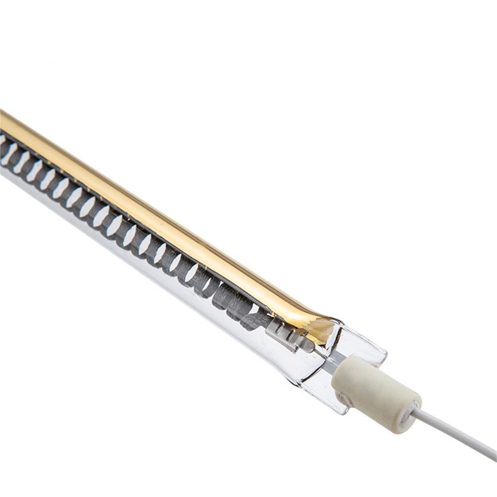 Wholesale Customized Half Gold Single Tube Quartz Glass Halogen Infrared Heating Lamp