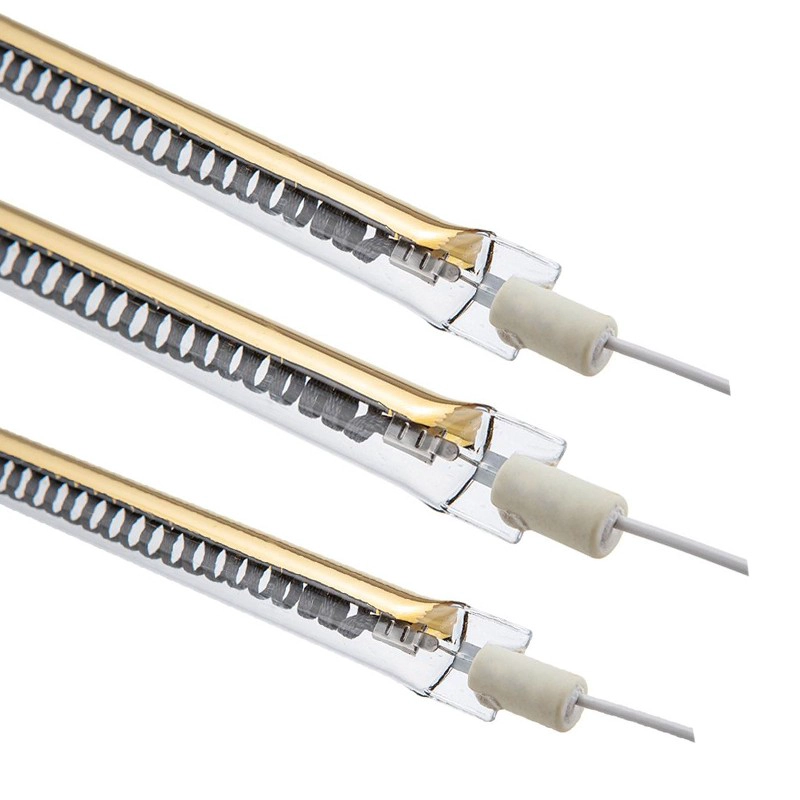 Wholesale Customized Half Gold Single Tube Quartz Glass Halogen Infrared Heating Lamp