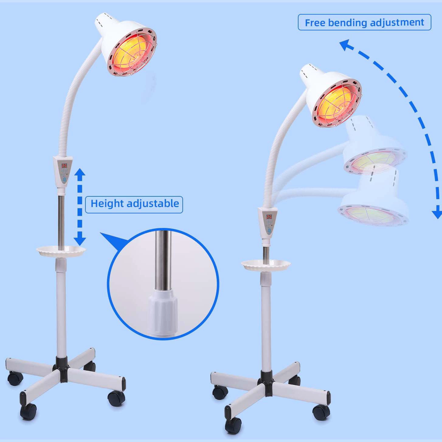275W Single Head Infrared Physical Therapy Lamps Infrared Red Light Therapy Heating Lamp