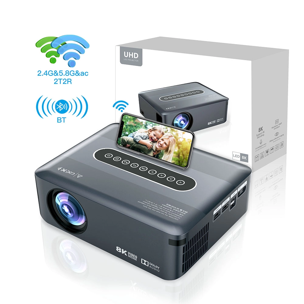 New Amlogic T972 Android 9.0 AC WiFi Ultra 8K Deconding Projection DLP Projector