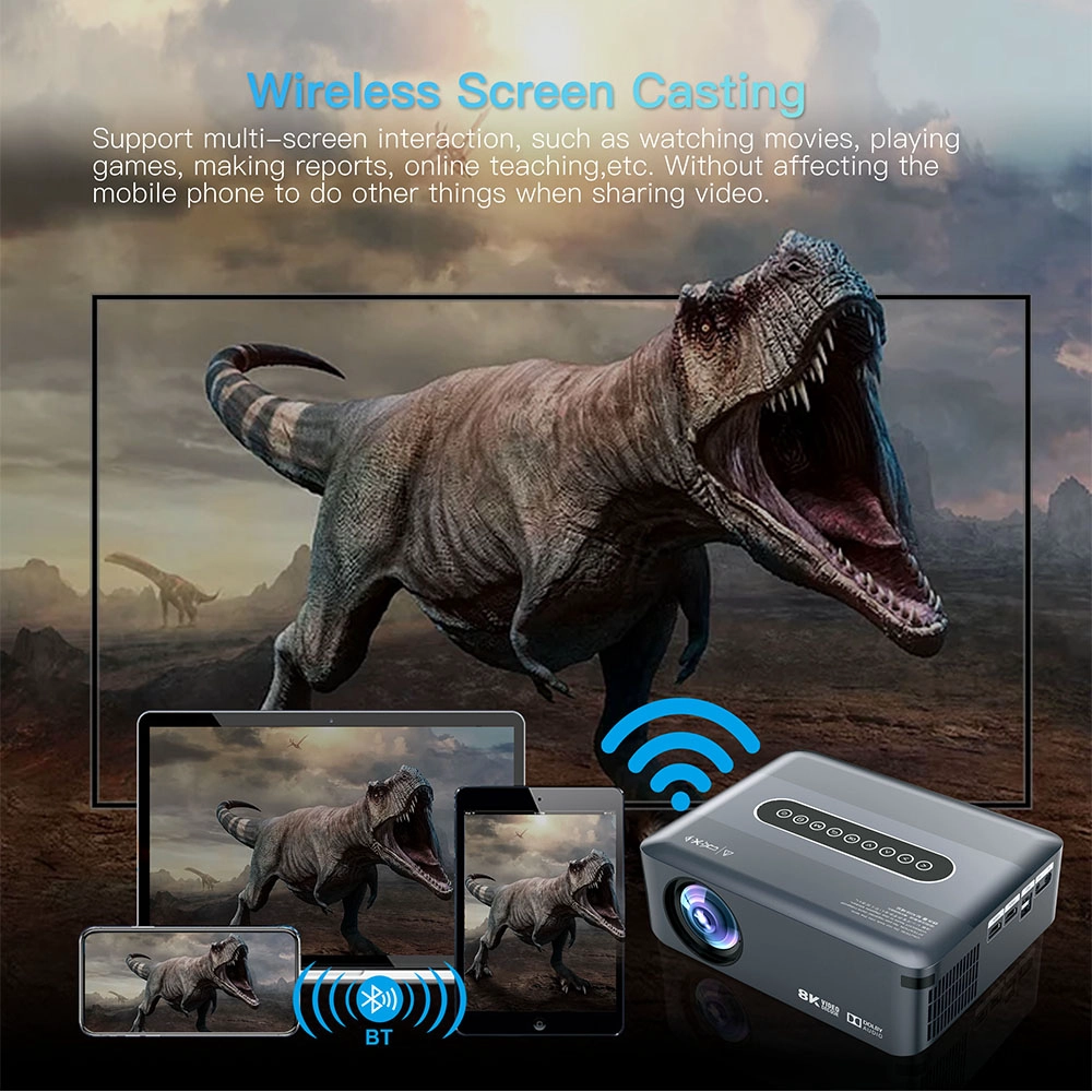 New Amlogic T972 Android 9.0 AC WiFi Ultra 8K Deconding Projection DLP Projector
