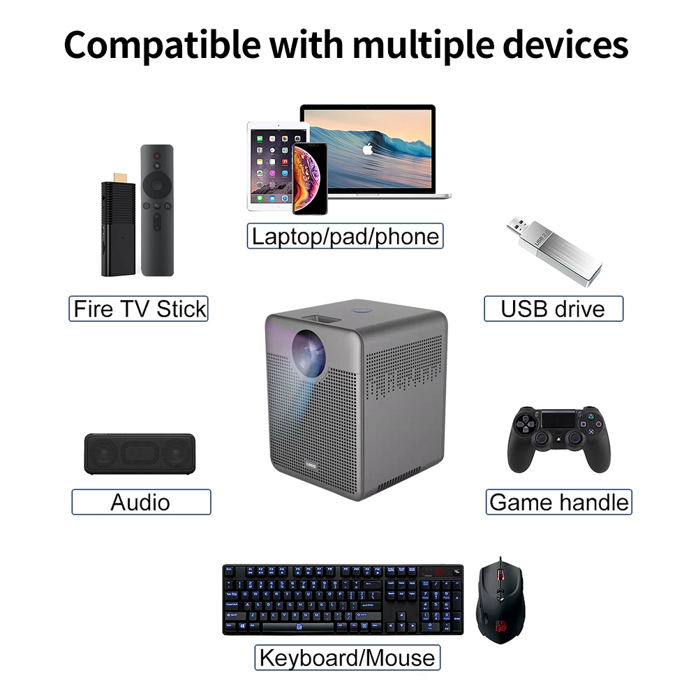 Android Smart WiFI Home Theater Full HD 1080P LCD Portable Projector