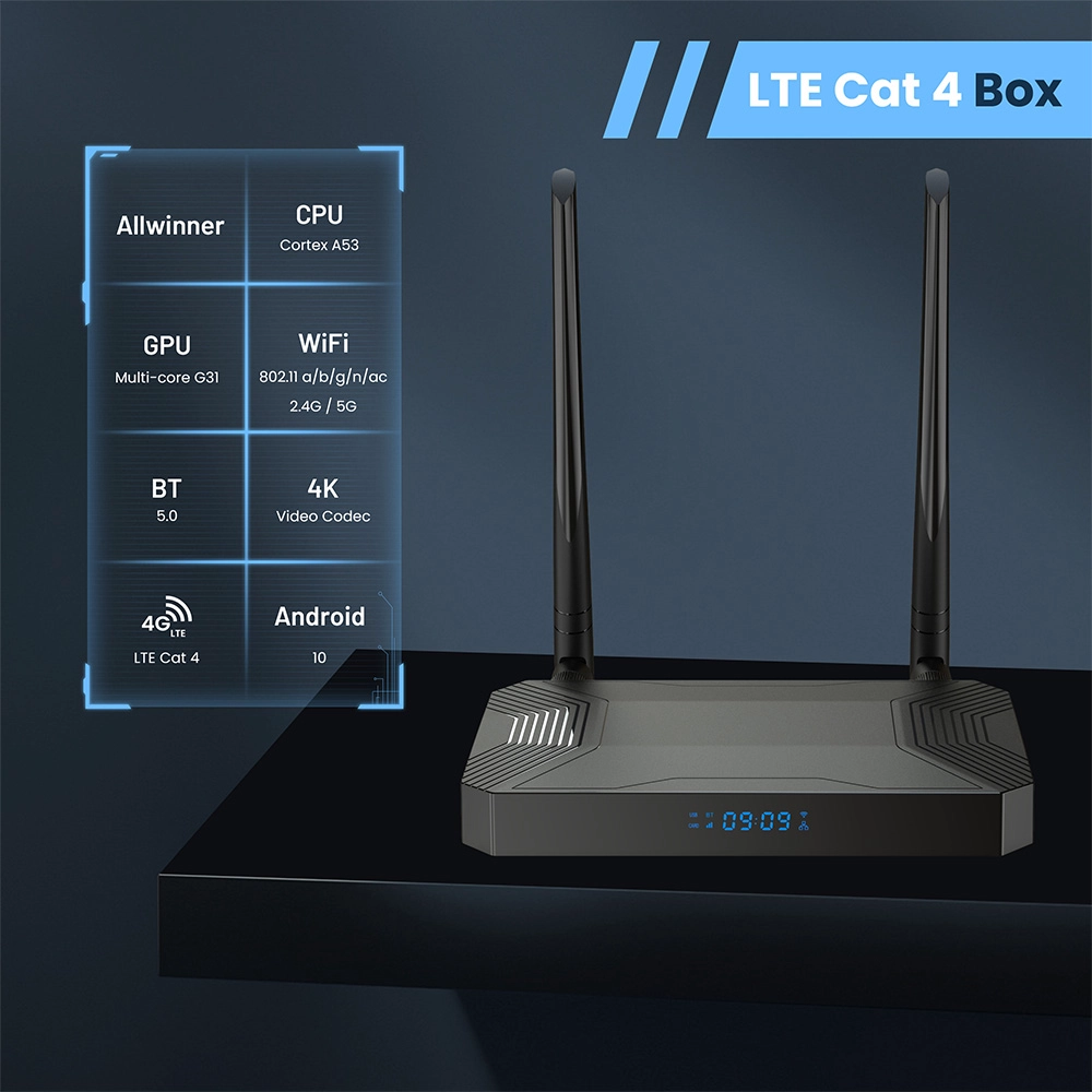 Allwinner H618/H313 Quad Core Android 10 Dual WiFi 4K UHD 4G LTE Set Top Box