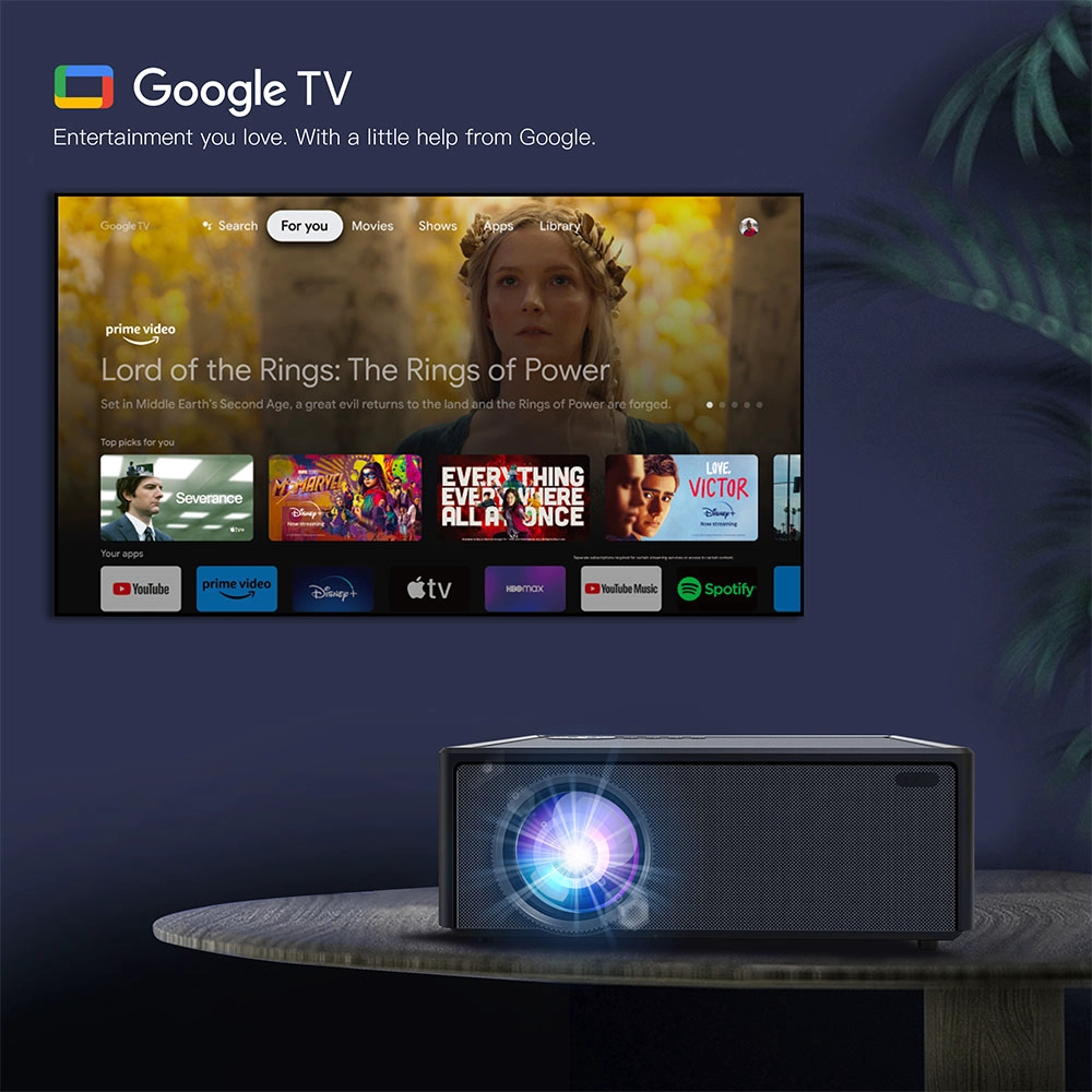 Smart Auto Focus Android TV OS Projector with 5G WiFi Bluetooth Native 1080P Home Movie Projector