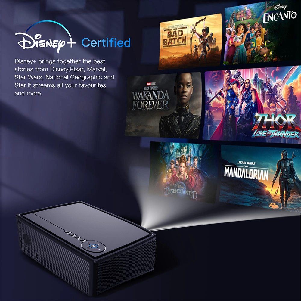Smart Auto Focus Android TV OS Projector with 5G WiFi Bluetooth Native 1080P Home Movie Projector