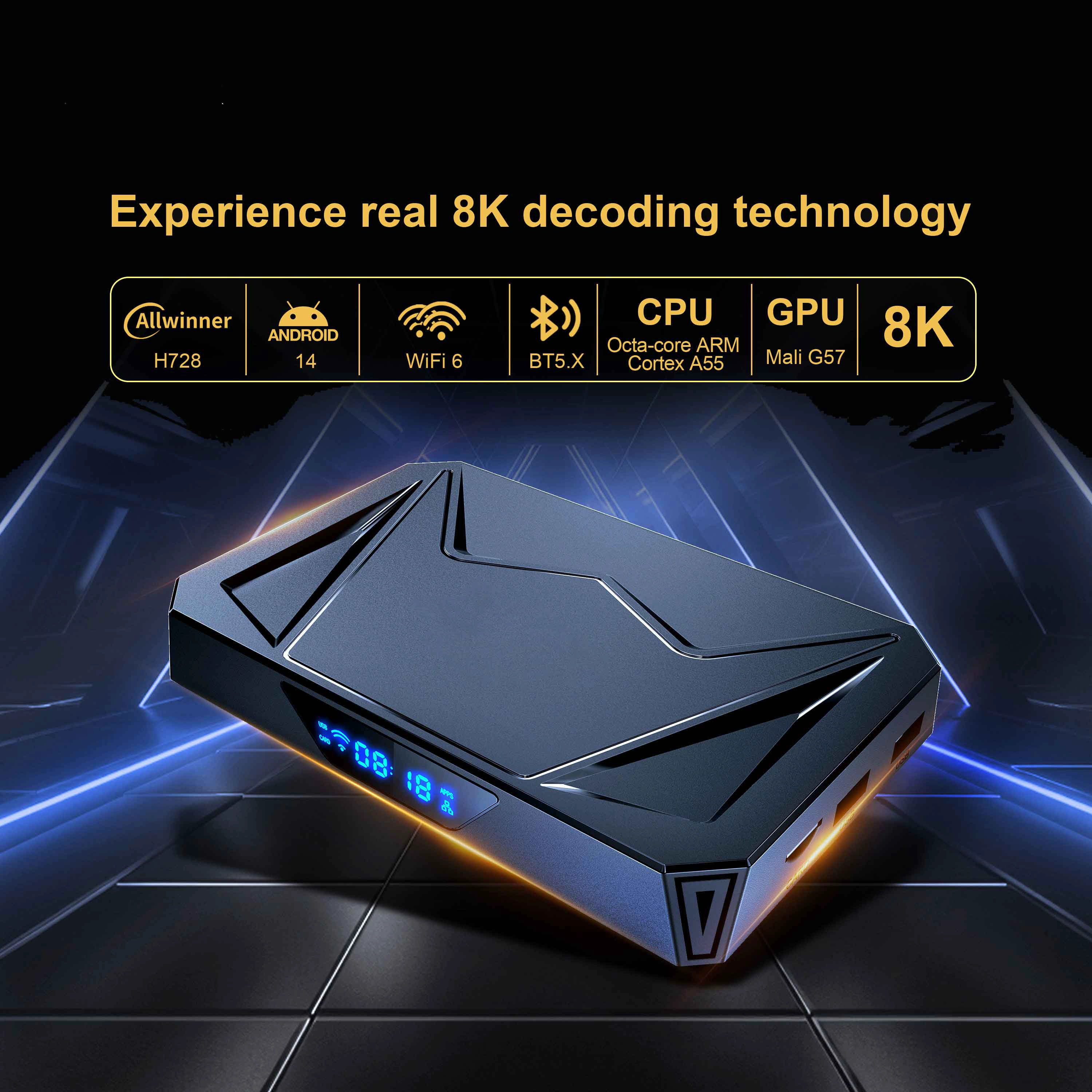 Powerful Octa Core OTT TV Box with Android 14, 4GB RAM, and 32GB Storage 