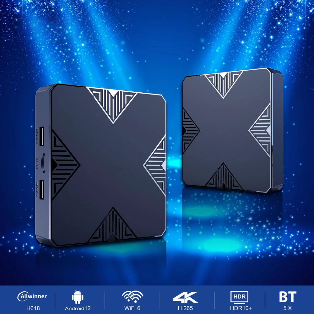 Allwinner H618 Quad Core Android 12 Set Top Box Support WiFi 6 H.265 4K Ultra HD HEVC