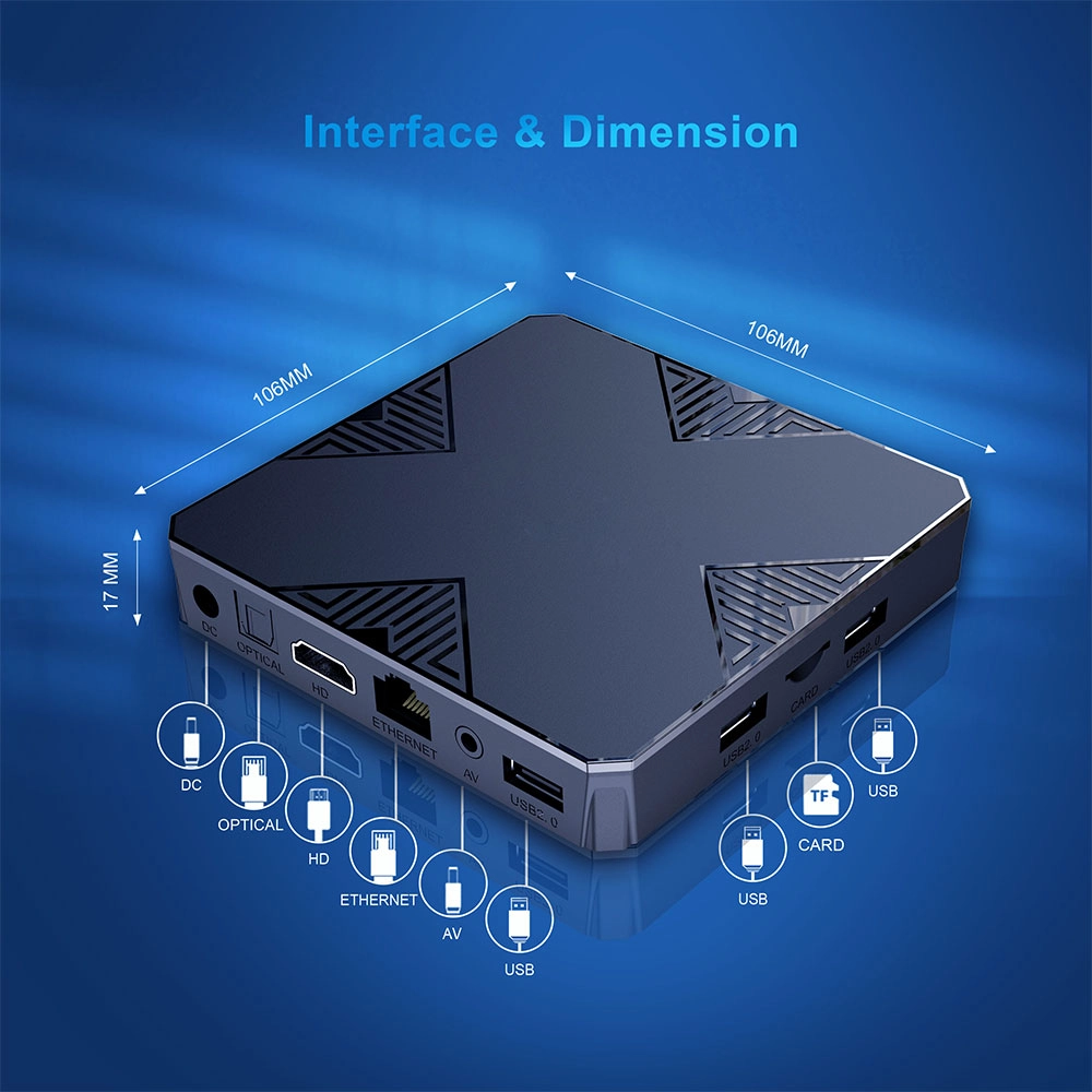 Allwinner H618 Quad Core Android 12 Set Top Box Support WiFi 6 H.265 4K Ultra HD HEVC