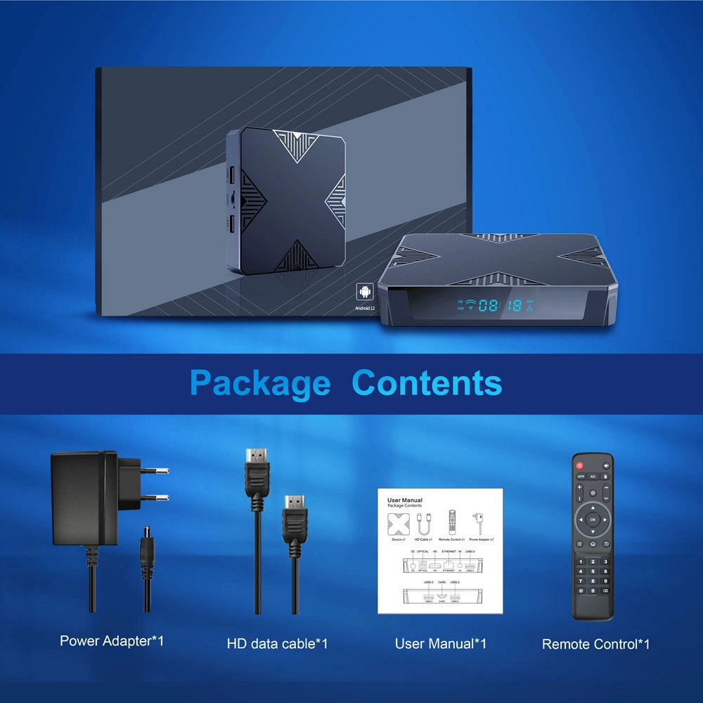 Allwinner H618 Quad Core Android 12 Set Top Box Support WiFi 6 H.265 4K Ultra HD HEVC