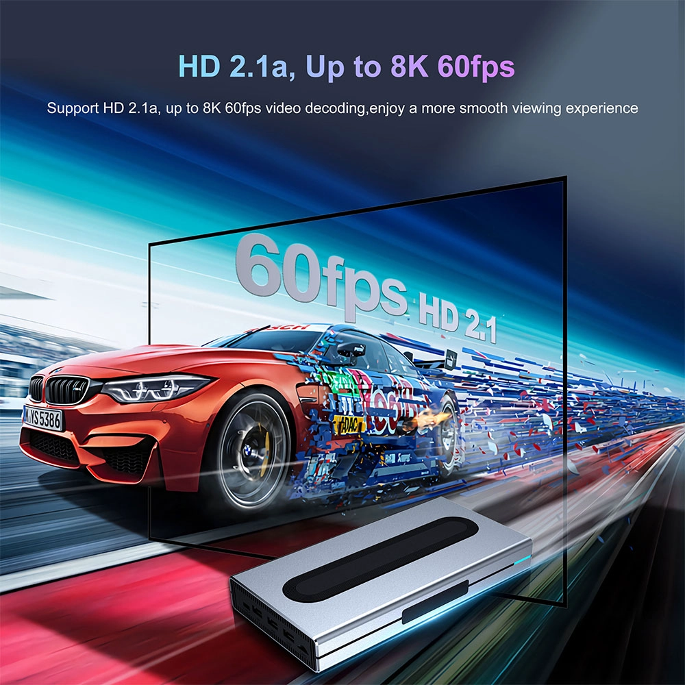 Ultra HD Internet TV Box with 8K Ultra-HD Android 11 8G RAM 7-in-1 Multi-Screen And Efficient Fan Cooling