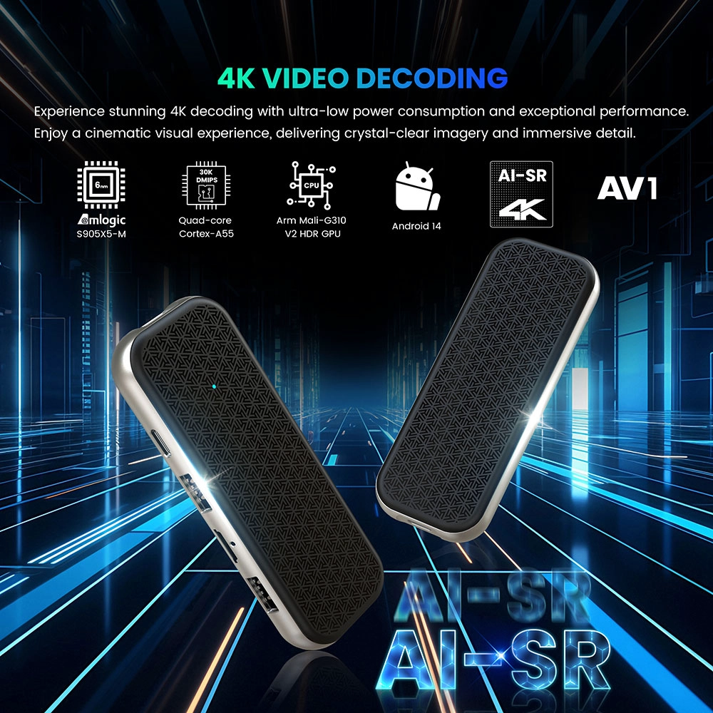OTT TV Box with Amlogic S905X5M Quad Core AI-SR