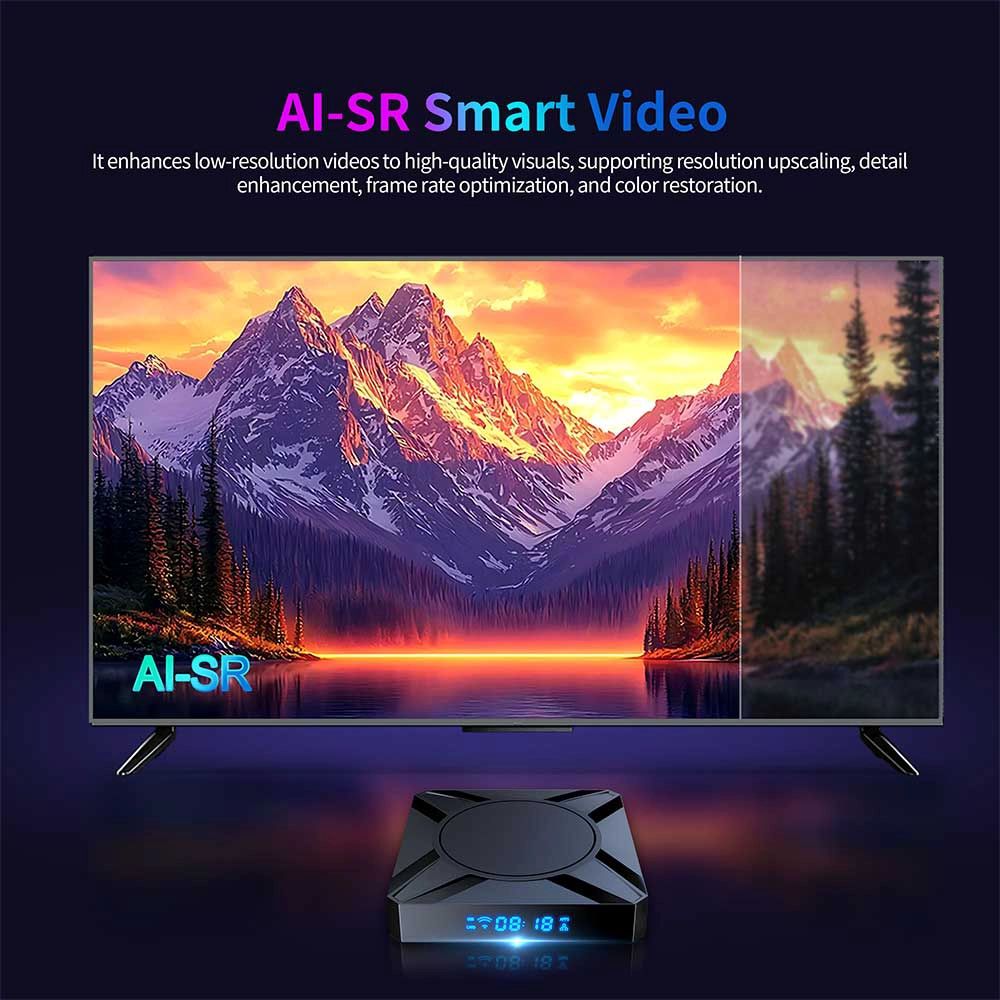 Amlogic S905X5-M Quad Core ARM Cortex A55 Mail G310 V2 6nm Chipset AV 1 Android 14 4K AI SR Dual WiFi Smart TV Box