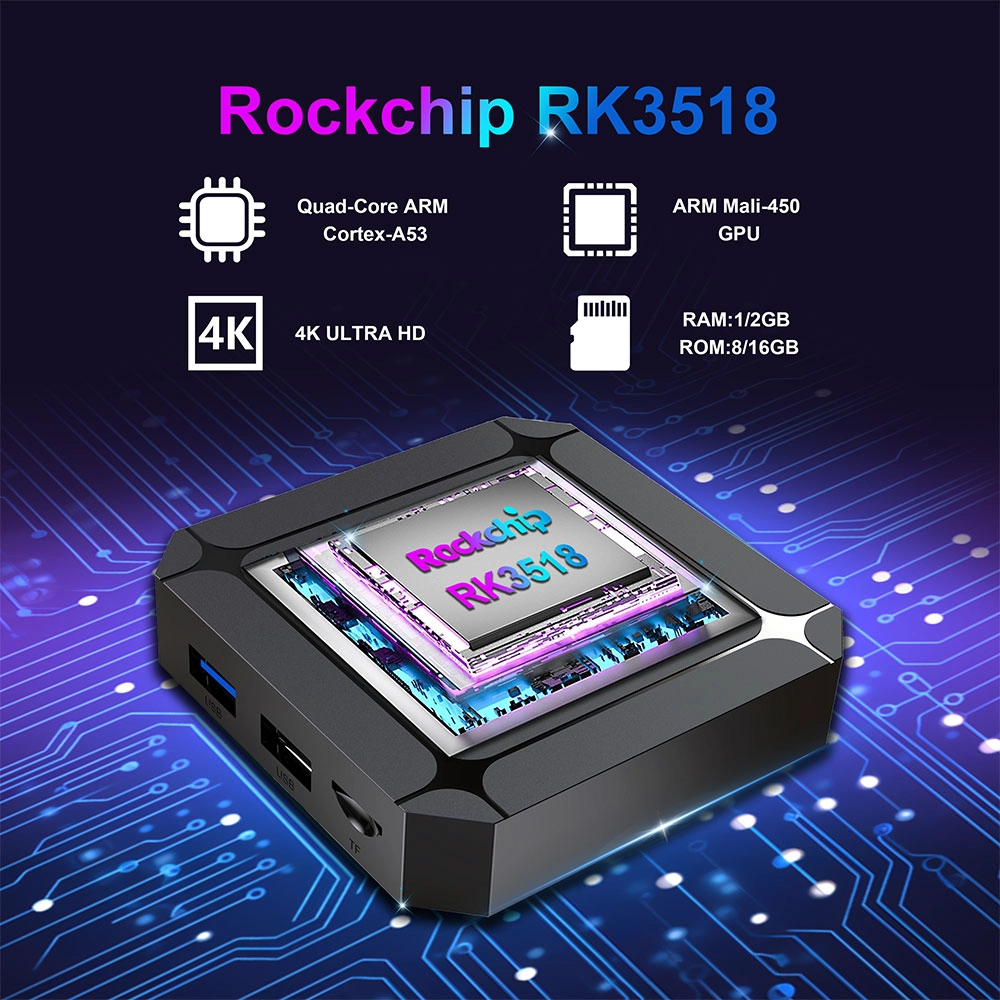 Smart TV Box Android 14 | RK3518 Quad-Core | 4K Ultra HD | WiFi 6 | Google TV OS