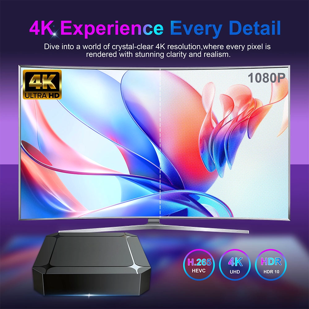 Smart TV Box Android 14 | RK3518 Quad-Core | 4K Ultra HD | WiFi 6 | Google TV OS