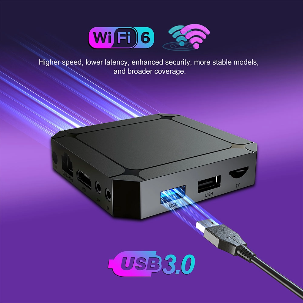 Smart TV Box Android 14 | RK3518 Quad-Core | 4K Ultra HD | WiFi 6 | Google TV OS