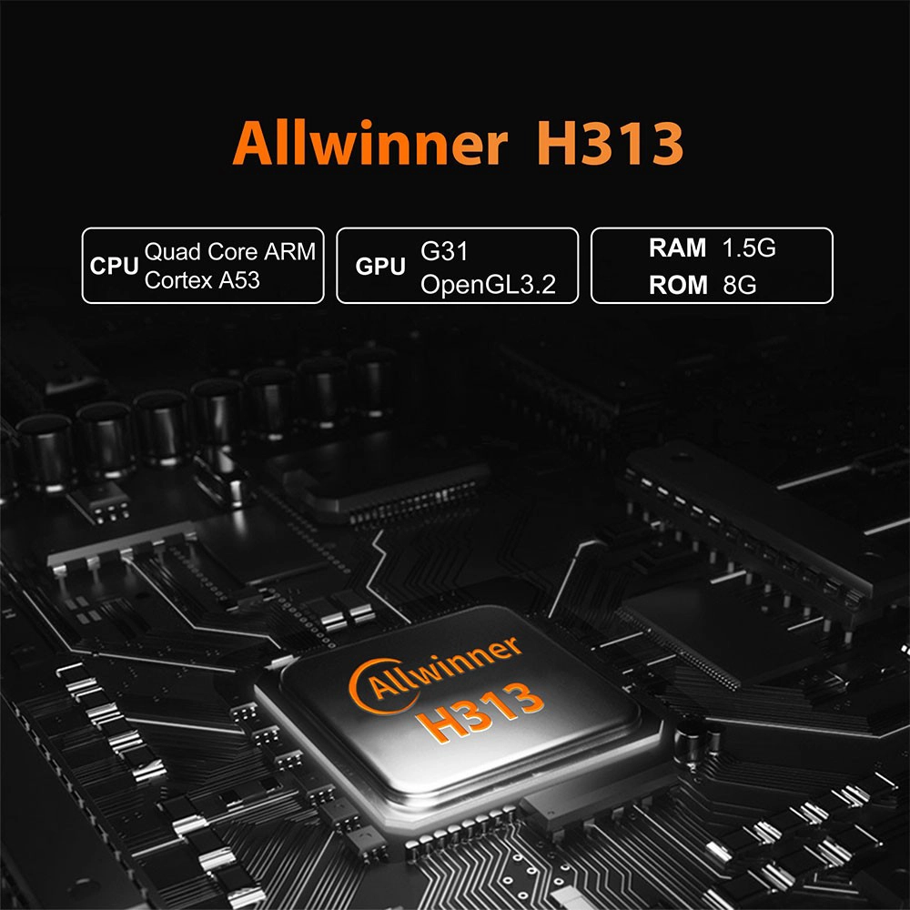 Android TV Stick 4K Allwinner H313 Quad Core – Dual-Band Wi-Fi, Android 10, 2 GB RAM Option