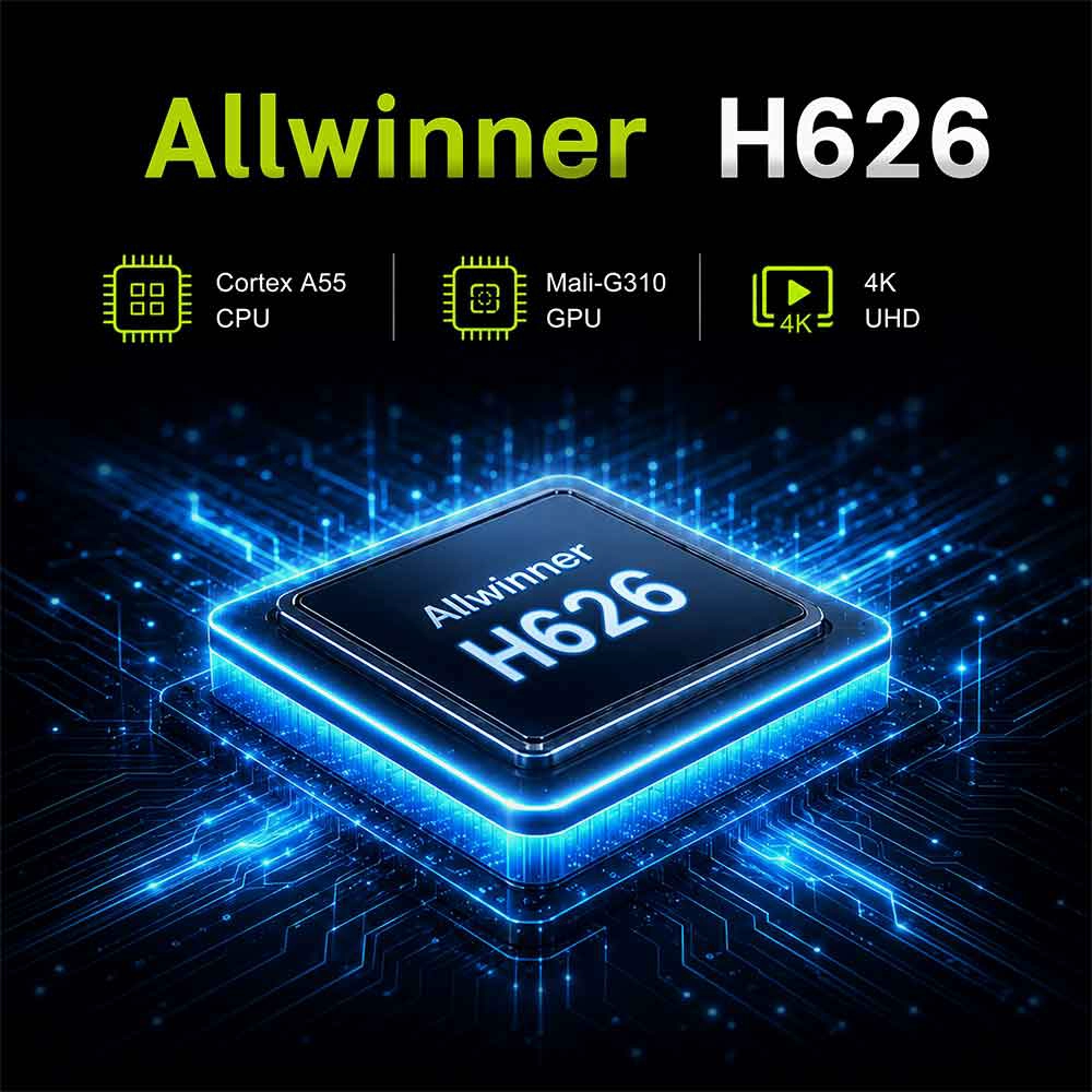 Allwinner H626 Quad Core ARM Cortex A55 Android TV Box 2GB 16GB Dual AC WiFi 6 Android 14 IPTV Set Top Box