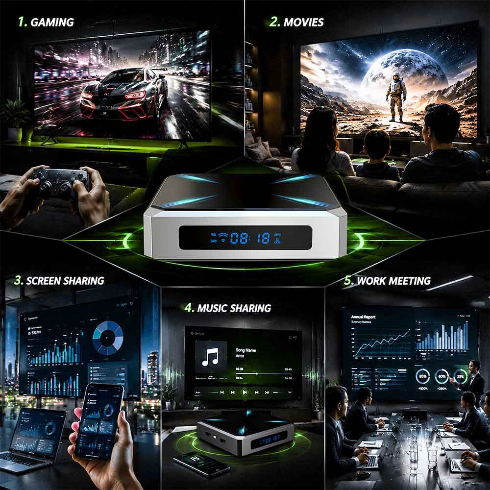 Allwinner H626 Quad Core ARM Cortex A55 Android TV Box 2GB 16GB Dual AC WiFi 6 Android 14 IPTV Set Top Box